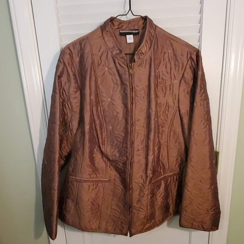 Quilted Moto Style Zippered Jacket